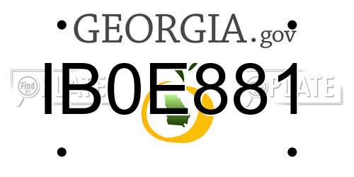 IB0E881 Georgia License Plate