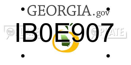 IB0E907 Georgia License Plate