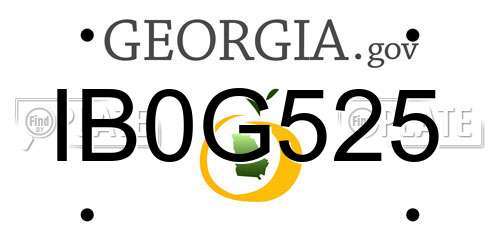 IB0G525 Georgia License Plate