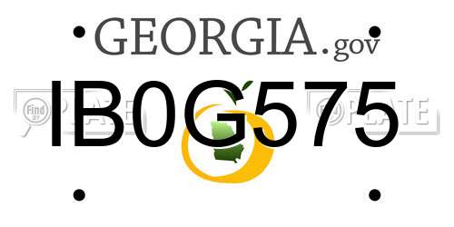 IB0G575 Georgia License Plate