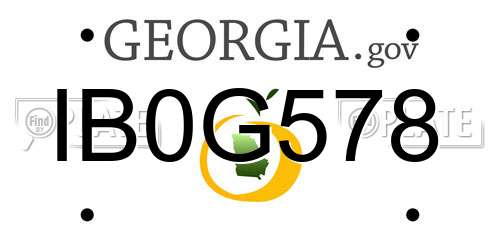 IB0G578 Georgia License Plate