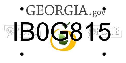 IB0G815 Georgia License Plate