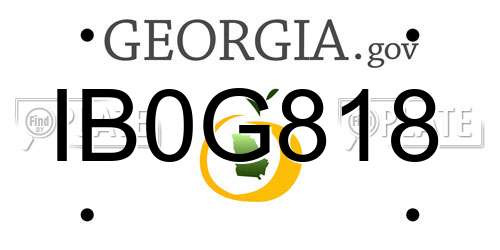 IB0G818 Georgia License Plate