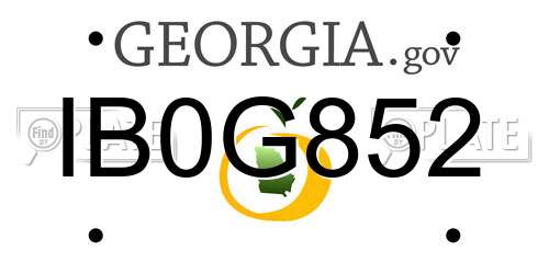 IB0G852 Georgia License Plate
