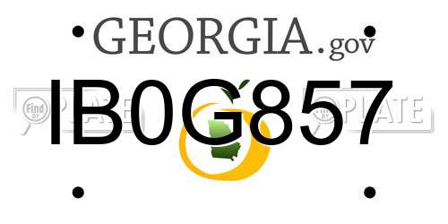 IB0G857 Georgia License Plate