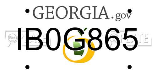 IB0G865 Georgia License Plate