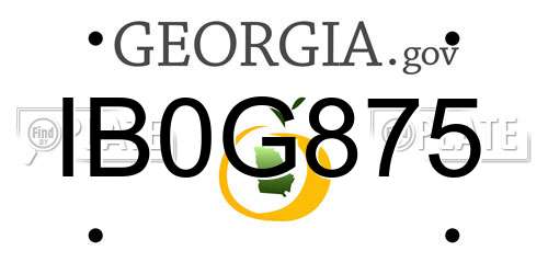 IB0G875 Georgia License Plate