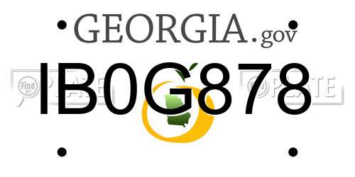 IB0G878 Georgia License Plate