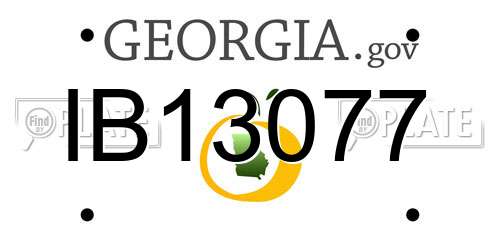 IB13077 Georgia License Plate