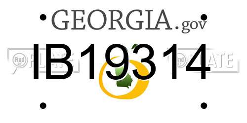 IB19314 Georgia License Plate
