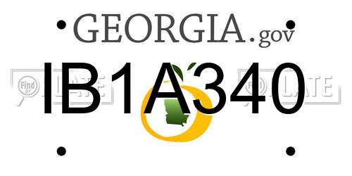 IB1A340 Georgia License Plate