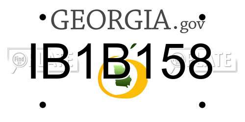 IB1B158 Georgia License Plate