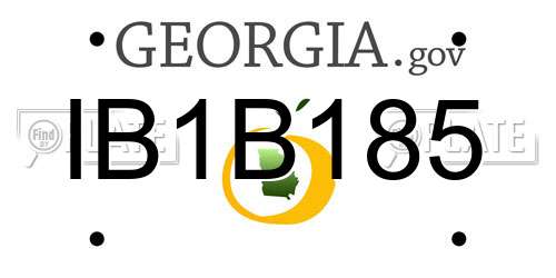 IB1B185 Georgia License Plate