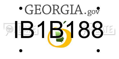 IB1B188 Georgia License Plate