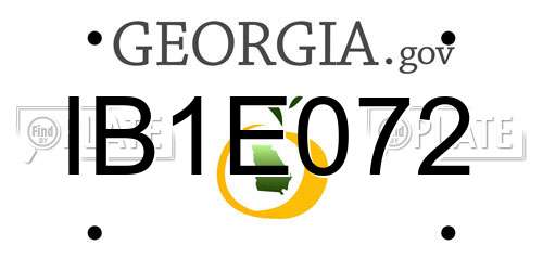IB1E072 Georgia License Plate