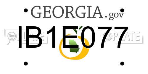 IB1E077 Georgia License Plate