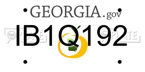 IB1Q192 Georgia License Plate