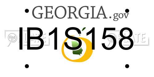 IB1S158 Georgia License Plate