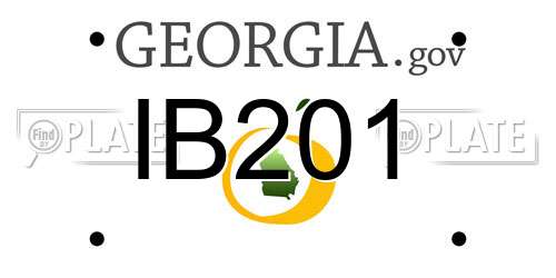 IB201 Georgia License Plate