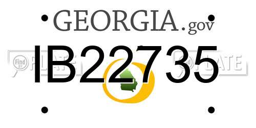 IB22735 Georgia License Plate