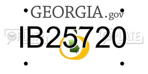 IB25720 Georgia License Plate
