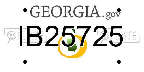 IB25725 Georgia License Plate