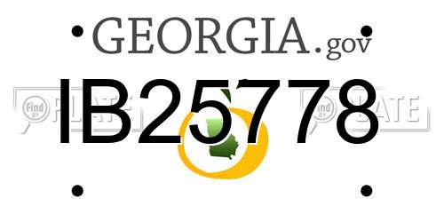 IB25778 Georgia License Plate