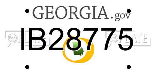 IB28775 Georgia License Plate
