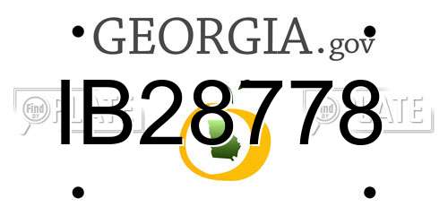 IB28778 Georgia License Plate