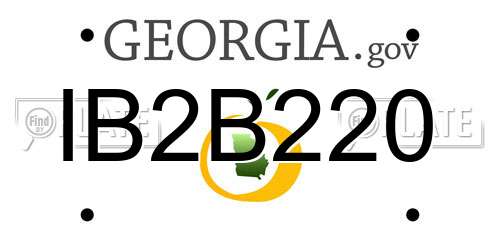 IB2B220 Georgia License Plate