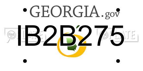 IB2B275 Georgia License Plate