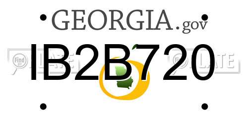 IB2B720 Georgia License Plate