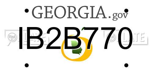 IB2B770 Georgia License Plate