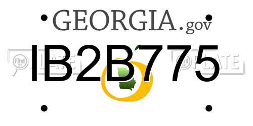 IB2B775 Georgia License Plate