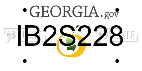 IB2S228 Georgia License Plate