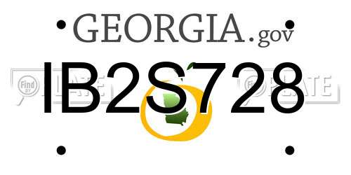 IB2S728 Georgia License Plate