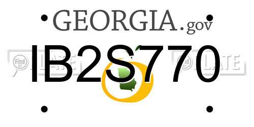 IB2S770 Georgia License Plate