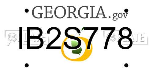 IB2S778 Georgia License Plate