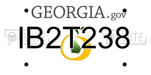 IB2T238 Georgia License Plate