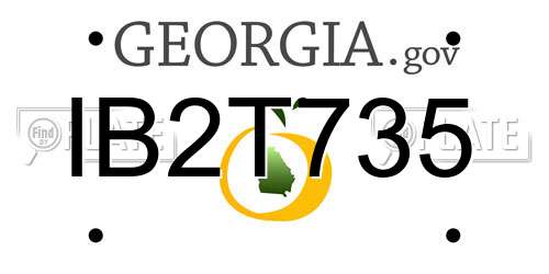 IB2T735 Georgia License Plate