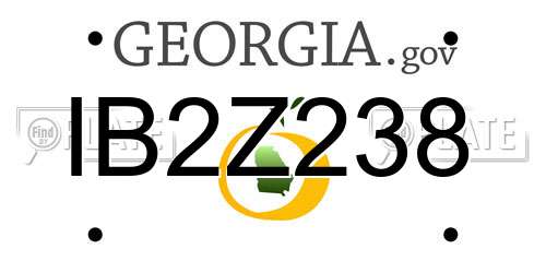 IB2Z238 Georgia License Plate
