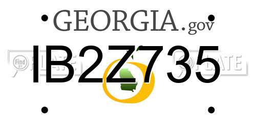 IB2Z735 Georgia License Plate