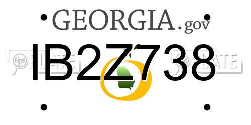 IB2Z738 Georgia License Plate