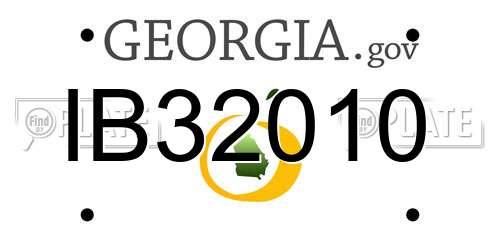 IB32010 Georgia License Plate
