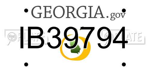 IB39794 Georgia License Plate