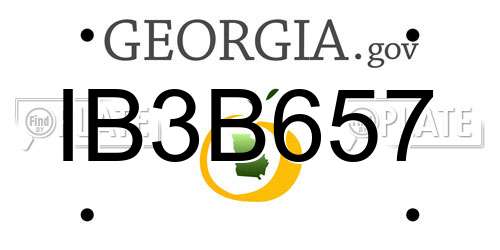 IB3B657 Georgia License Plate