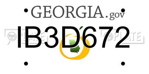 IB3D672 Georgia License Plate