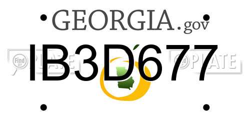 IB3D677 Georgia License Plate