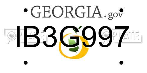 IB3G997 Georgia License Plate