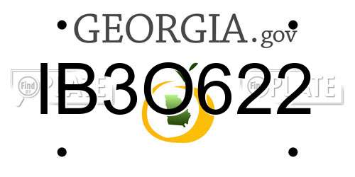 IB3O622 Georgia License Plate